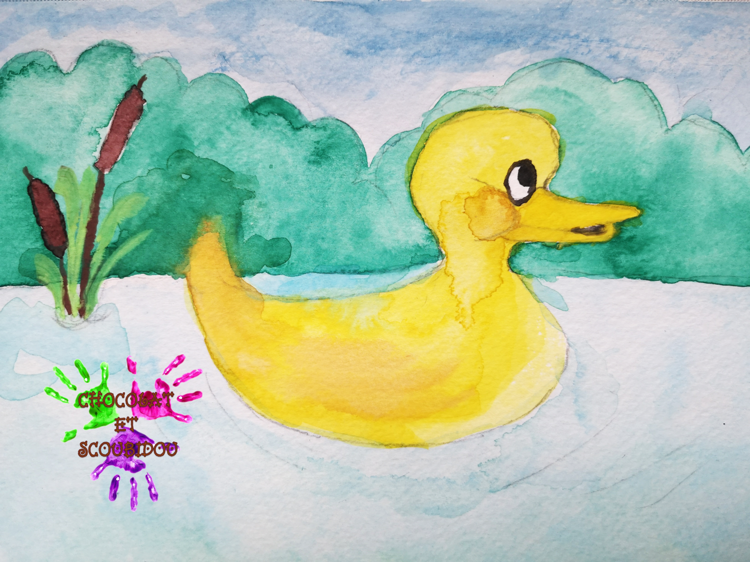 Canard dans la mare