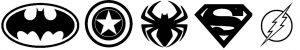 Logos super héros noir et blanc