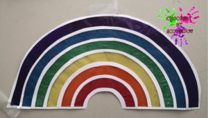 Arc en ciel en papier vitrail