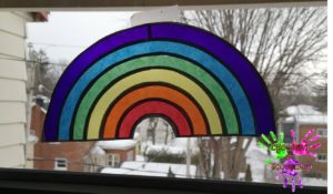 Arc en ciel en papier vitrail