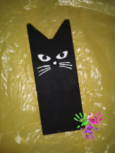 Blocs en bois d'Halloween - chat noir