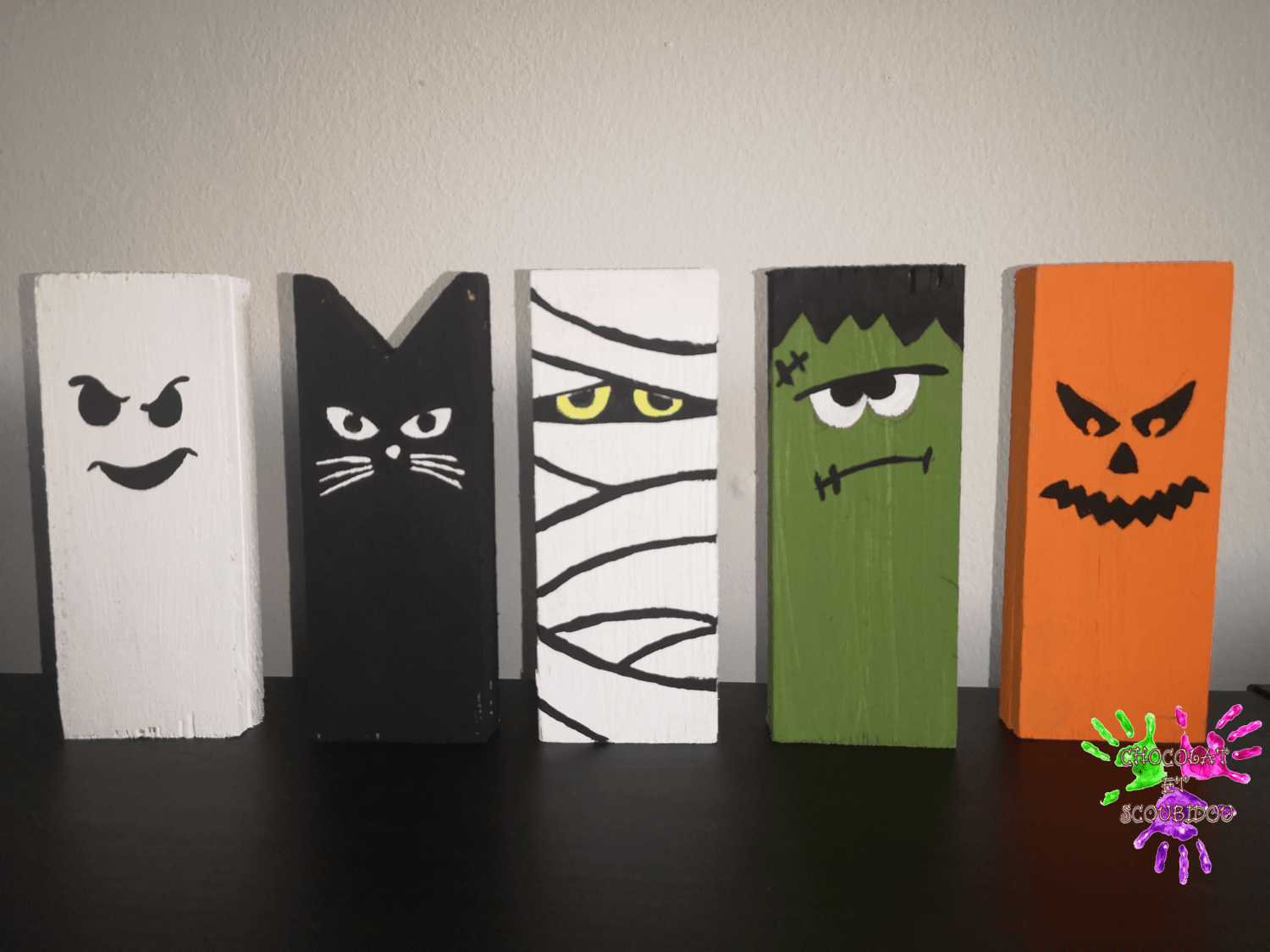 Blocs en bois d&rsquo;Halloween