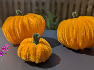 Citrouille en fils chenilles