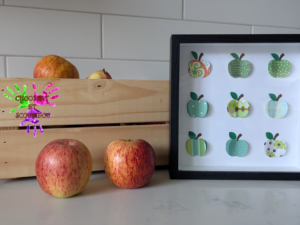 Tableau de pommes en 3D en papier