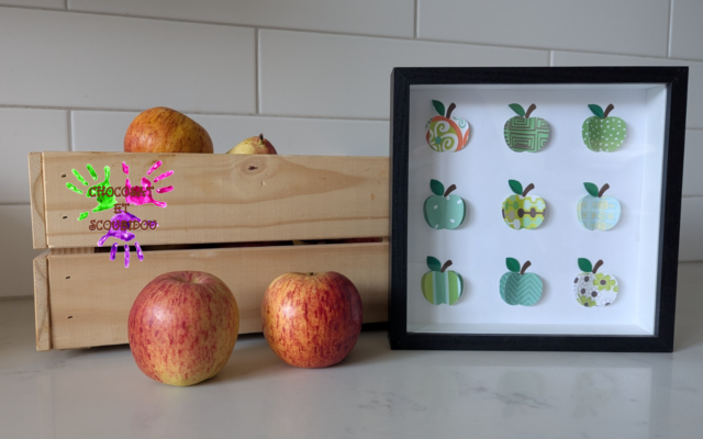 Cadre pomme 3D papier